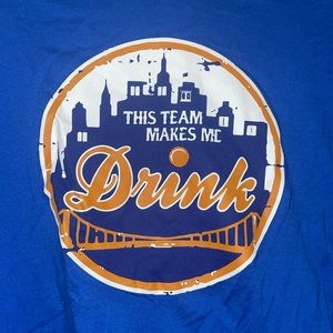 Mets tshirt- this team makes me drink 😂🔵🟠! Shirtsleeve shirt!